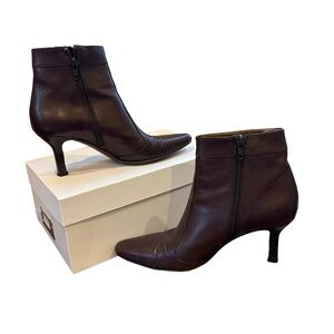 Cole Haan City leather ankle boots, sz 6.5, brown